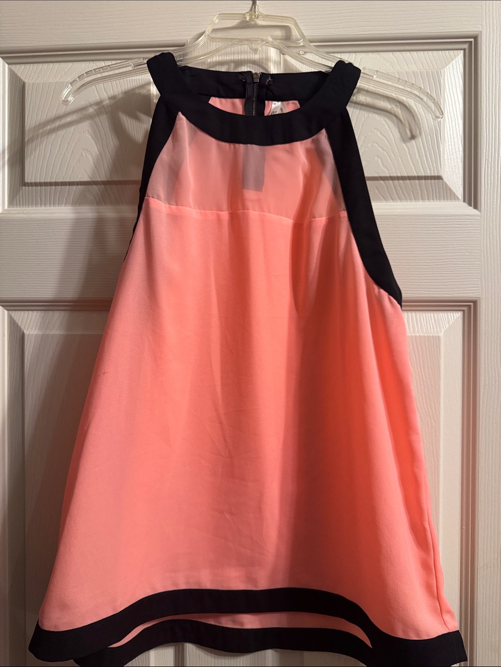 Truth Coral bright Peach Tank Top with Black Trim